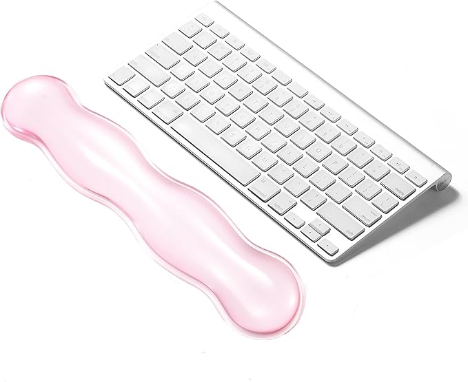 Clear Gel Wrist Rest for Keyboard, Keyboard Wrist Rest for Typing, Ergonomic Keyboard Arm Rest, Suitable for Office, Gaming, Computer, Laptop - Pink