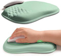Hokafenle Ergonomic Wrist-Hugging Mouse Pad Wrist Support, U-Shaped Holding Wrist Rest Mousepad for Carpal Tunnel Pain Relief with Cushioned Memory Foam Slope Massage Bulge (10.2x8.3 in,Light Green)