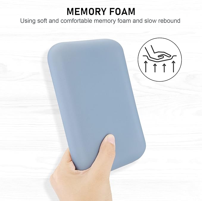 Leolee Elbow Rest Pads for Desk, Blue Ergonomic Wrist Rest with Memory Foam & Non-Slip Base, Armrest Cushion for Office, 2 Packs