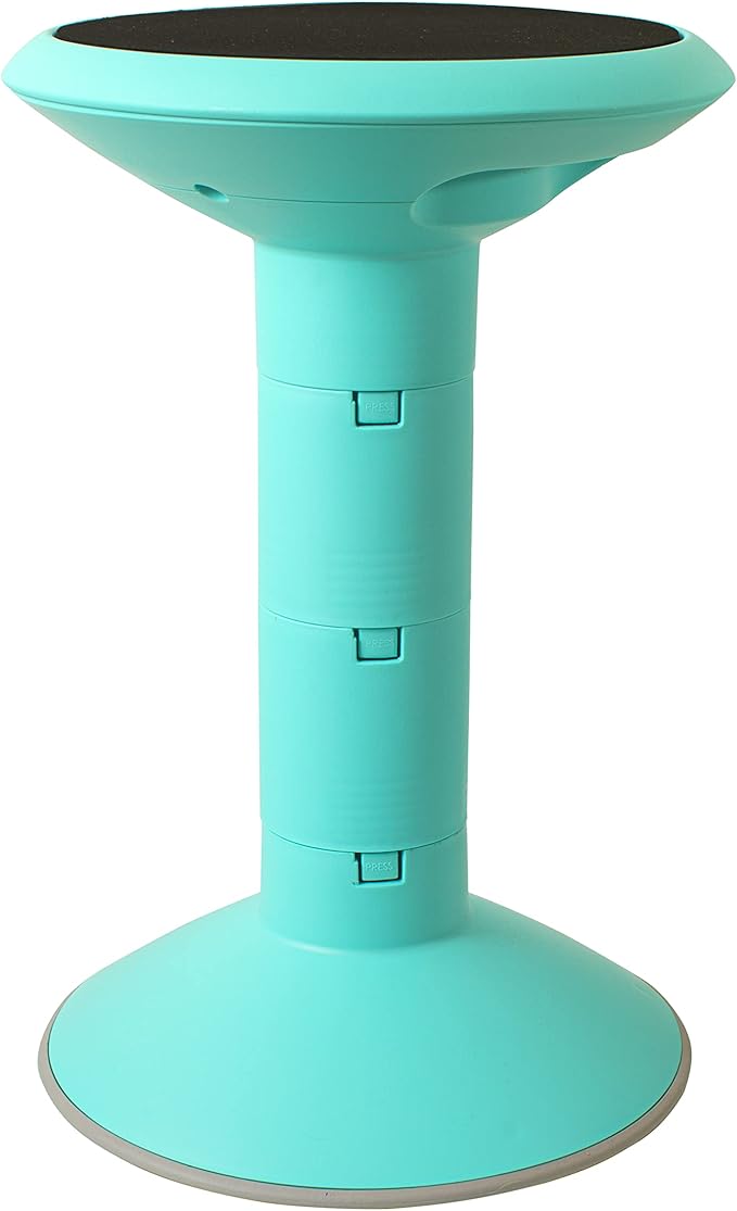 Storex Active Tilt Stool – Ergonomic Seating for Flexible Office Space and Standing Desks, Adjustable 12-24 Inch Height, Teal (00325A01C)