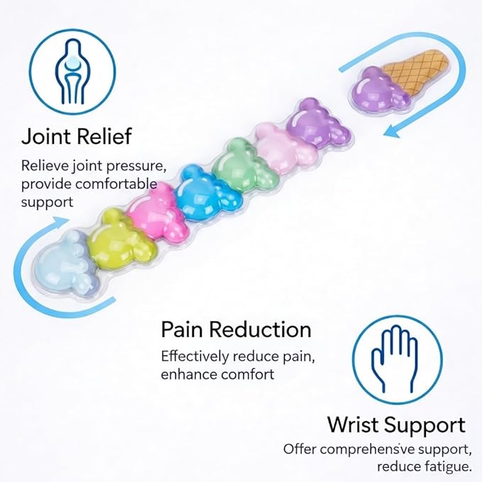 Cute Ergonomic Gel Jelly Wrist Rest for Office & Gaming, Support to Relieve Wrist Fatigue, Non-Slip Gel Pad for All-Day Typing Comfort, Won’t Flatten or Lose Shape After Long-Term Use