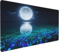 Gaming Mouse Pad,Large Mouse Pads for Desk,Non-Slip Rubber Base Extended Mousepad,XXL Keyboard Mouse Mat,Stitched Edges Computer Keyboard Desk Pad,35.4x15.8inch,Moon Ocean