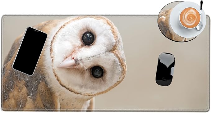 Large Mouse Pad 24x12 inch Desk Mats on Top of Desks Pad Gaming Mousepad Owl Long Extended Desk Protector Mat Big Laptop Mat for Wireless Mouse Non Slip Work Computer