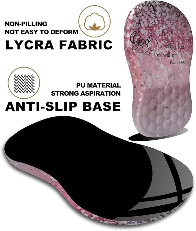 Mouse Pad Wrist Support, Ergonomic Mouse Pad with Massage Dot, Comfortable Computer Mouse Pad for Laptop, Wrist Rest Mousepad with Non-Slip PU Base for Office & Home, 12 x 8 in