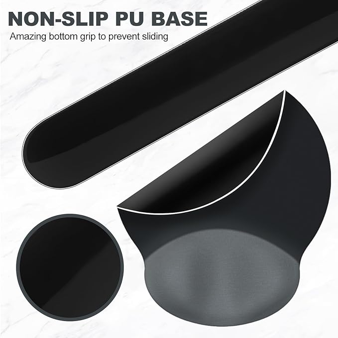 AIMSA Mouse Pad with Wrist Rest Support, Keyboard Wrist Rest Set, Ergonomic Memory Foam Mousepad for Computer Keyboard, Easy Typing and Pain Relief, Black Gray