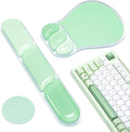 Ospelelf Mouse Pad with Wrist Rest Set Gel Ergonomic Keyboard Wrist Support Anti-Slip Rubber Bottom Office Women Desk Accessories for Computer, Laptop and Gaming, Green