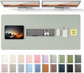 YSAGi Leather Desk Pad Protector, Office Desk Mat, Large Mouse Pad, Non-Slip PU Leather Desk Blotter, Laptop Desk Pad, Waterproof Desk Writing Pad for Office and Home (Grayish Green, 47" x 17")