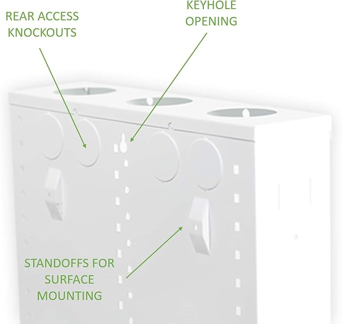 Legrand On-Q 20-Inch Structured Wiring Enclosure with Screw-On Cover, Durable Steel, Cable Management, Recessed or Surface Mount, Compatible with On-Q Accessories, Glossy White