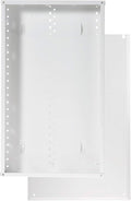 Legrand - On-Q 28-Inch Structured Wiring Enclosure with Screw-On Cover - in-Wall 20-Gauge Media Box with 2.5" Wire Pass Throughs & 2X Outlet Knockouts - Glossy White - EN2800