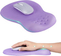 Ergonomic Wrist Rest with Mouse Pad, Mouse Pad with Comfortable Memory Foam Wrist Rest, Massage Design, Non-Slip Rubber Base, Made Easy Typing & Relieve Wrist Pain, Purple