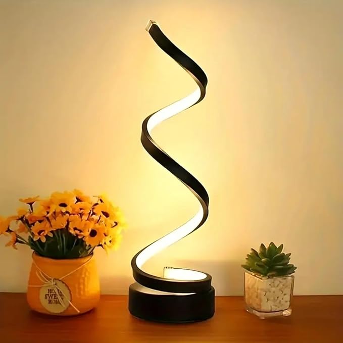 Modern Lamp, 3w Night Lamp For Bedroom, Decor Modern Spiral Bedside Lamp, Nightstand Decor, 3 Colors Touch Control Led Table Lamp, Stepless Dimmable Nightstand Lamps For Bedroom Living Room & Office