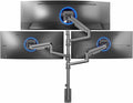 VIVO Pneumatic Arm Triple Ultrawide Monitor Wall Mount for Up to 49 inch Screens with Height Adjustment, Heavy Duty, Holds 3 Ultra Wides Up to 35.2 lbs, Black, MOUNT-VW300D