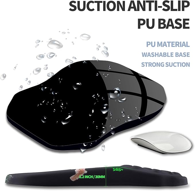 Ergonomic Raised Mouse Pad Wrist Support with Bilateral Slope Memory Foam Mousepad for Wrist Rest and Carpal Tunnel 11.8x7.9〃Flowers Bloom and Fade