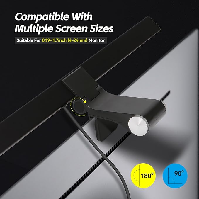 Led Desk Lamp for Office Home Computer Monitor Light Bar USB Powered Monitor Lamp Adjustable Color Temperature Brightness Laptop LED Screen Light Bar USB reading light bar for Game Reading Accessories