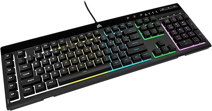 Corsair K55 RGB PRO Membrane Wired Gaming Keyboard – QWERTY US Layout, IP42 Dust and Spill-Resistant – 6 Macro Keys with Elgato Integration – iCUE Compatible – PC, Mac, Xbox – Black