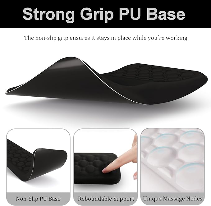 Ospelelf Keyboard Wrist Rest Ergonomic Mouse Pad with Wrist Rest, Arm Wrist Rest for Computer, Office and Gaming,Black