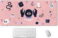 SSOIU Large Mouse Pad, Cute Pink Goth Desk Mat for Desktop, Women Girls Waterproof Gaming Mousepad, Boho Witch Computer PC Laptop Protector Writing Pads for School Office Home 35.5" x 15.7"
