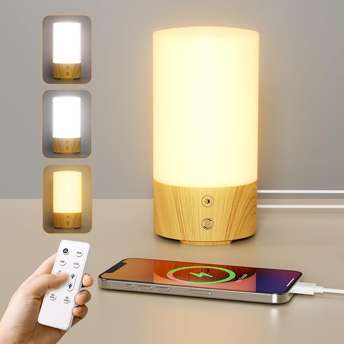 Light Therapy Lamp 10000 Lux, UV-Free Sun Lamp with 4 Brightness Levels & 3 Color Temperatures, Full Spectrum Daylight Lamp with Remote Control & Timer for Home Office Desk