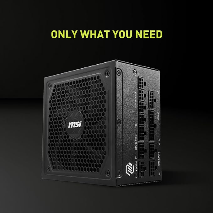 msi MAG A1000GL PCIE5, Fully Modular Compact Gaming 1000W Power Supply, 80+ Gold, ATX 3.1 & PCIe 5.1 Ready, Native Dual-Color 12V-2x6 Cable, 10 Year Warranty