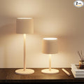2-Pack Cordless Table Lamp, Portable LED Desk Lamps, 4400mAh Battery Powered Wireless Table Light, 3 Color Stepless Dimming Up,for Restaurant, Bedroom, Outdoor Camping, Night Light (Sand)