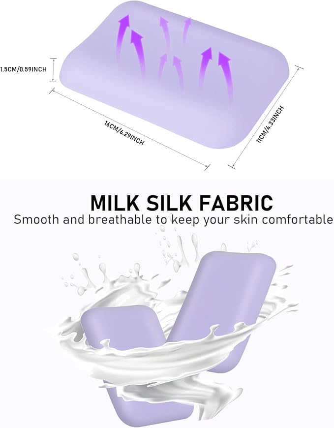 Leolee Elbow Rest Pads for Desk, Purple Ergonomic Wrist Rest Pad Arm Rest Pads with Memory Foam & Non-Slip Base, Armrest Cushion Support Pad Relieve Elbow and Wrist Pain for Computer, Office, 2 Packs