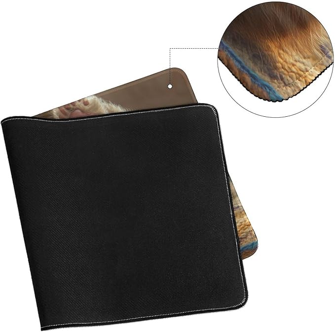 Large Ergonomic Gaming Mouse Pad Curious Kitten Playtime - Cute Cat Theme with Non-Slip Base Water-Resistant Surface and Stitched Edges 40X75cm