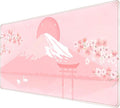 Pink Desk Pad, Japanese Mount Fuji Mouse Pad XXL, Cute Cherry Blossom Deskmat, Large Anime Game Computer Keyboard Mouse Mats, Women Full Desktop Protector, Home Office Accessories 31.5"X15.7"