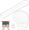 Gel Mouse pad & Keyboard Wrist Rest Set, Ergonomic Keyboard and Mousepad with Wrist Support, Keyboards Wrist Rest, Computer Keyboards Pad, Cooling Gel Clear