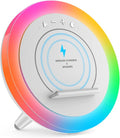 Swarmir Bluetooth Speaker Night Lights, Wireless Charging Kids Speaker, Color Changing Modern Bluetooth Lamp,Teenage Boys Girls Gifts Ideas(10W Wireless Charging)