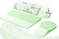 Ospelelf Ergonomic Mouse Pad and Keyboard Stand Wrist Rest Set, Memory Foam Comfort, Wrist Support for Typing, Office Desk Accessories, Green