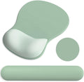 Ergonomic Mouse Pad with Wrist Rest and Keyboard Wrist Rest, Gel Mousepad and Wrist Rest for Computer Keyboard, Ergonomic Wrist Support, Non-Slip PU Base, Mouse Pad with Wrist Support for Gaming, Office, Green