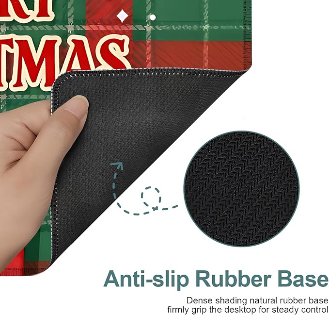 Merry Christmas - Elk Extended Gaming Mouse Pad 35.4x15.7Inch Large Desk Mat Anti-Slip Rubber Base & Durable Stitched Edges for Gamers Smooth Mouse Writing Surface for Desk Office/Home