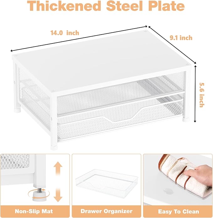 OPNICE Computer Monitor Stand Riser – White