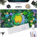 Cute Frog Desk Decor Mouse Pad Funny Desk Mat Frog Decor Desk Pad, Kawaii Green Desk Mat for Keyboard and Mouse, Gaming Mouse Pad for Computer Keyboard Laptop with Stitched Eges Pad 31.5"X15.7"