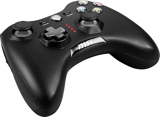 msi Force GC30V2 Wireless Gaming Controller, Dual Vibration Motors, Dual Connection Modes, Interchangable D-Pads, Compatible with PC & Android, Black