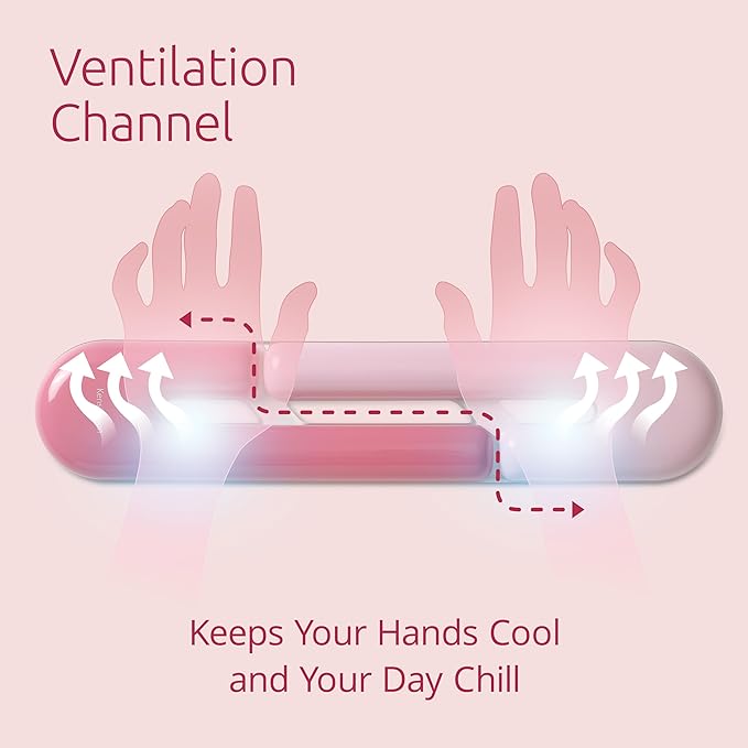 Kensington Duo Gel Loop Wrist Rest for Keyboard, Wrist Pad for Full Size Keyboard, Ergonomic Wrist Pad, Non-Skid Computer Pad with Wrist Support, Pink K62679WW, 17.7" x 3.7"x 0.9”