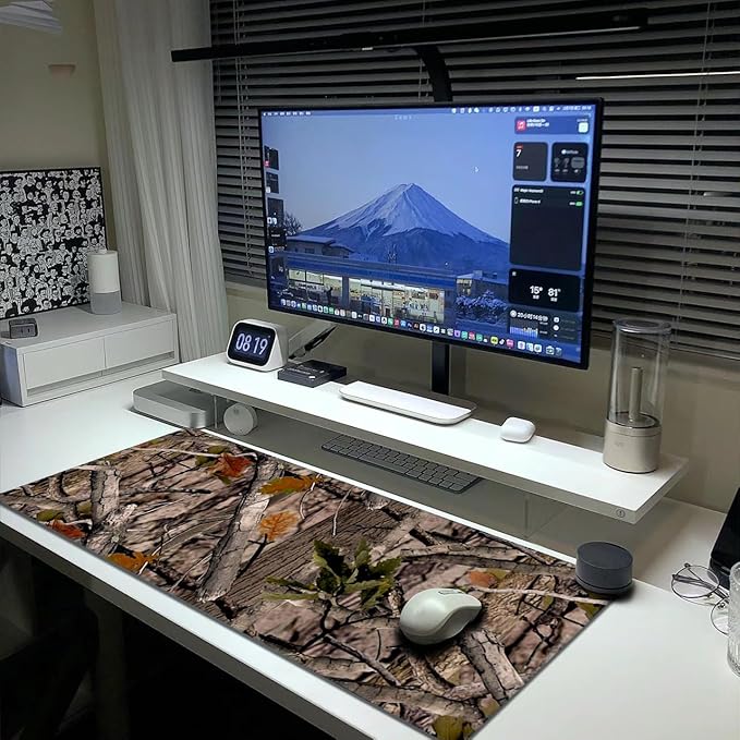 Real Camo Hunting Mouse Pad Extended Large Gaming Mousepad XL Big Long Oversized Desk Mat Stitched Edges 31.5 X 11.8 Inch for Home Office Black10