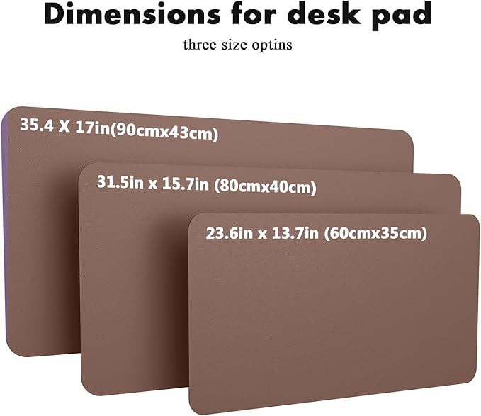 YSAGi Double-Sided Desk Pad, 35.4"x17"Leather Desk Mat, Eco Cork Desk Pad Protector,Large Mouse Pad,Waterproof Desk Blotter for Office/Home(Chocolate)