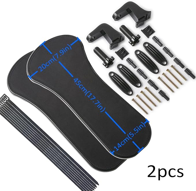 LL-COEUR 2 Pack Arm Support Wrist Rest for Table and Chair, Ergonomic Armrest Desk Extender, Multifunctional Computer Mouse Pad Holder (2 x Black)