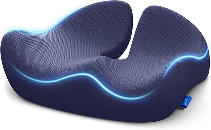 ZIKEE Pioneering Seat Cushion for Pressure Relief, Ergonomic Office Chair Cushion for Coccyx, Back & Lumbar Support, High-Density Memory Foam Car Seat Cushion with Anti-Slip Base