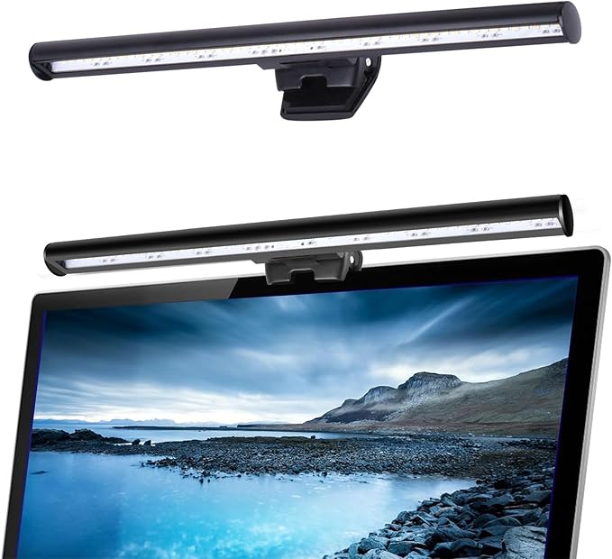 Wodgreat Laptop Monitor Lamp, LED Screen Light Bar, Adjustable Brightness & Color Temperature, Eye-Care Tablet Lamp for Keyboard, No Screen Glare, Space Saving, USB Powered, for Laptop Only