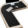 Vyaaa L Shaped Desk Pad 43 inch PU Leather Mouse Pad for Gaming,Working,Writing,Computer,Laptop,Table,Office and Home Non-Slip Corner Desk Mat- Black