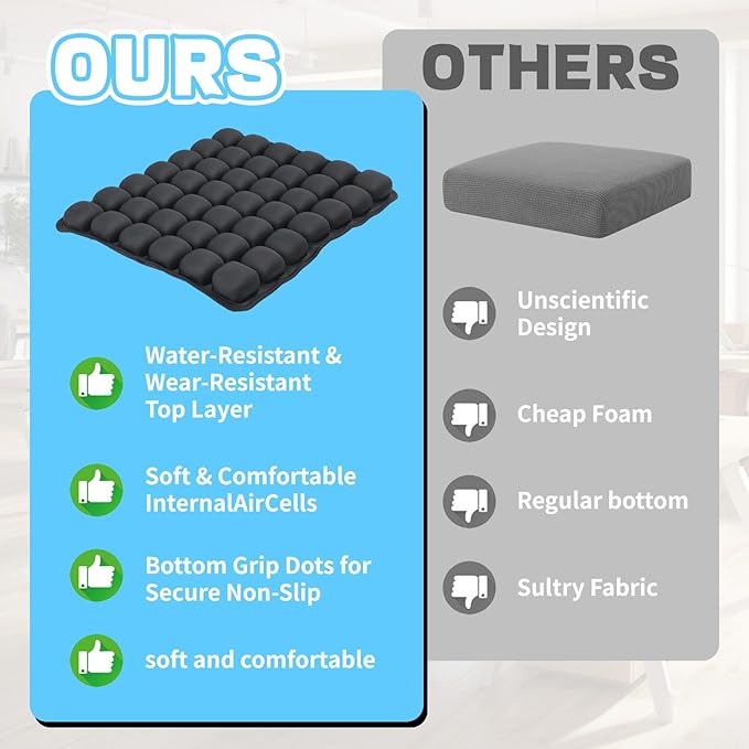 Sondor Travel Seat Cushion-Airplane seat Cushion for Long Flights, Inflatble Cushion for Office，Chairs,Car and Wheelchair.Portable and Ergonomically Designed Cushion.
