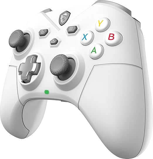 msi FORCE GC300 WIRELESS WHITE PC Gamepad Controller - 2.4 GHz, Bluetooth, USB Type-C to A - Wired/Wireless, 600mAh Li-ion Battery (20h), Interchangeable D-Pad Covers, Dual Vibration Motors