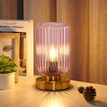 LigthRound Touch Table Lamp for Bedroom, Cordless Bedside Small Table Lamp, Dimmable Rechargeable Battery Operated Lamp for Nightstand, Bedside, Living Room, Desk, LED Bulb Included