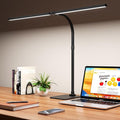 Desk Lamp Architect Task Dual Head Modern Flexible Gooseneck Tall Dimmable Light for Home Office, 5 Color Modes,Remote Control, 1500lm 24W Extra Bright Lighting