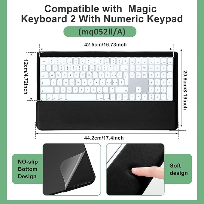 Weewooday Keyboard Wrist Rest for Pad Wrist Rest Stand Compatible with Wireless Keyboard with Numeric Keypad for Easy Typing(Compatible with Magic Keyboard 2 with Numeric Keypad, MQ052LL/A)