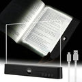 LED Book Light and Night Light 2 in 1, USB Rechargeable Clear Flat Book Light with 3 Colors & Timer, Dimmable Book Lights for Reading at Night, Scratch-Resistant, Eye-Care (Black)