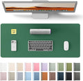 YSAGi Leather Desk Pad Protector, Office Desk Mat, Large Mouse Pad, Non-Slip PU Leather Desk Blotter, Laptop Desk Pad, Waterproof Desk Writing Pad for Office and Home (Jade Green, 23.6" x 13.8")