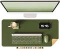 YSAGi Double-Sided Desk Mat, Eco Cork Desk Protector, Large Mouse Pad, Waterproof Blotter, Writing Pad for Office/Home (23.6"x13.7", Olive Green + Cork)